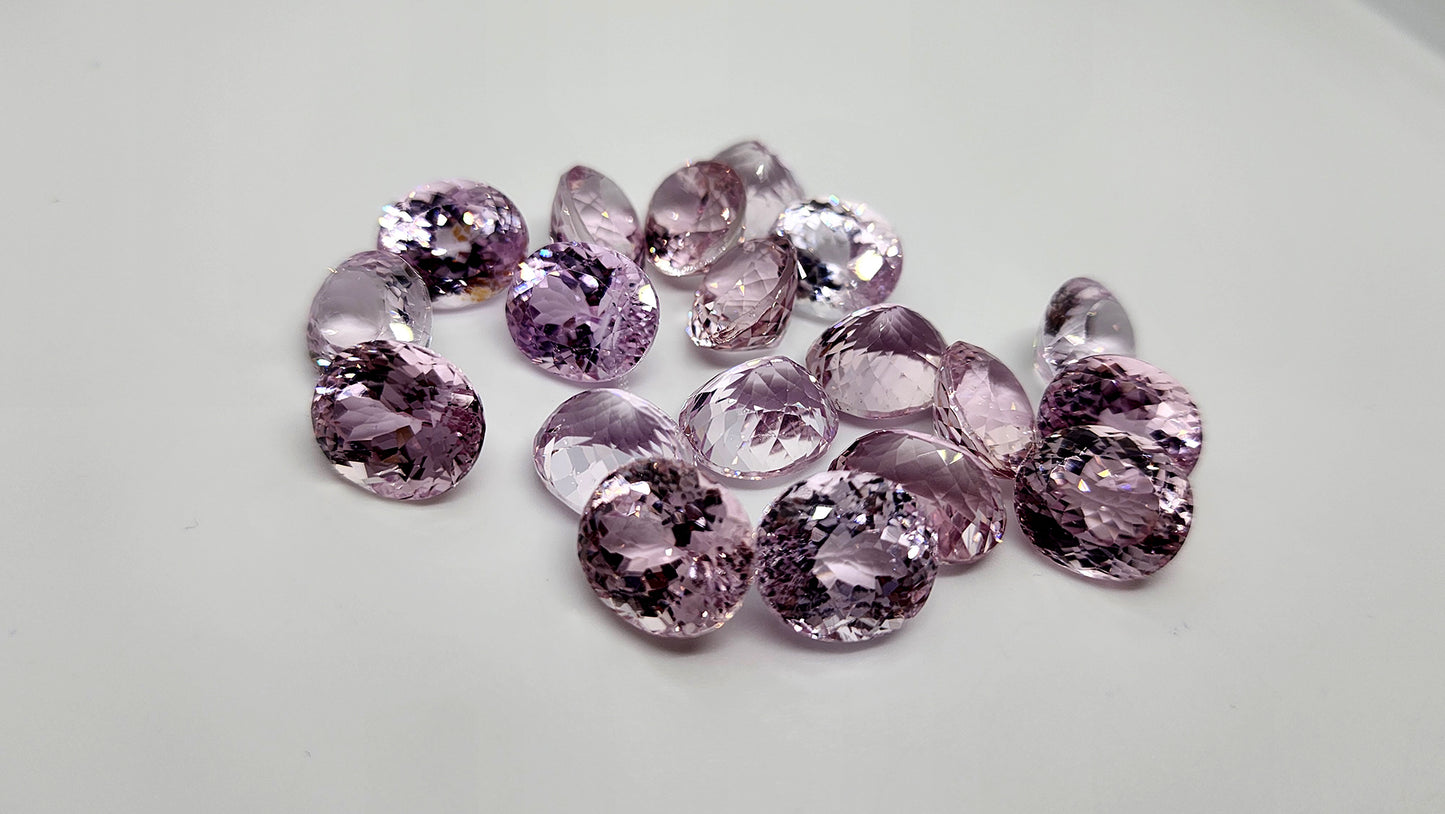 199 Carat Natural Pink Kunzite Calibrated oval cut lot - imaangems