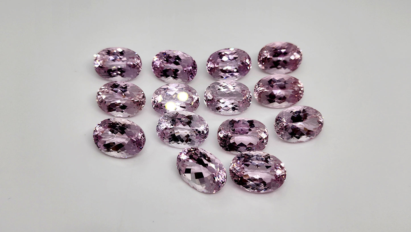 109 Carat Natural Pink Kunzite Calibrated oval cut lot