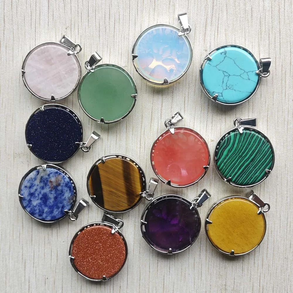 Wholesale 12pcs Fashion Natural Stone Alloy Tree of Life Mix Pendants for Necklaces Jewelry