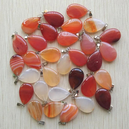 Wholesale 50pcs/lot 2023 Trendy Natural Stone Water Drop Shape Pendants Charms for Necklaces