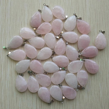 Wholesale 50pcs/lot 2023 Trendy Natural Stone Water Drop Shape Pendants Charms for Necklaces