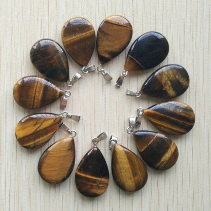 Wholesale 50pcs/lot 2023 Trendy Natural Stone Water Drop Shape Pendants Charms for Necklaces