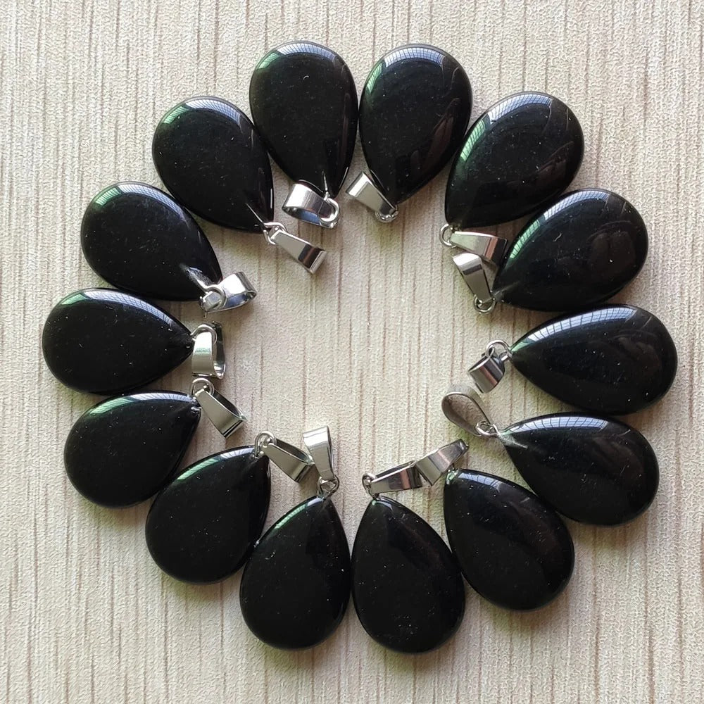 Wholesale 50pcs/lot 2023 Trendy Natural Stone Water Drop Shape Pendants Charms for Necklaces