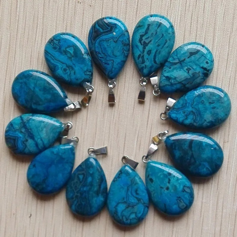 Wholesale 50pcs/lot 2023 Trendy Natural Stone Water Drop Shape Pendants Charms for Necklaces