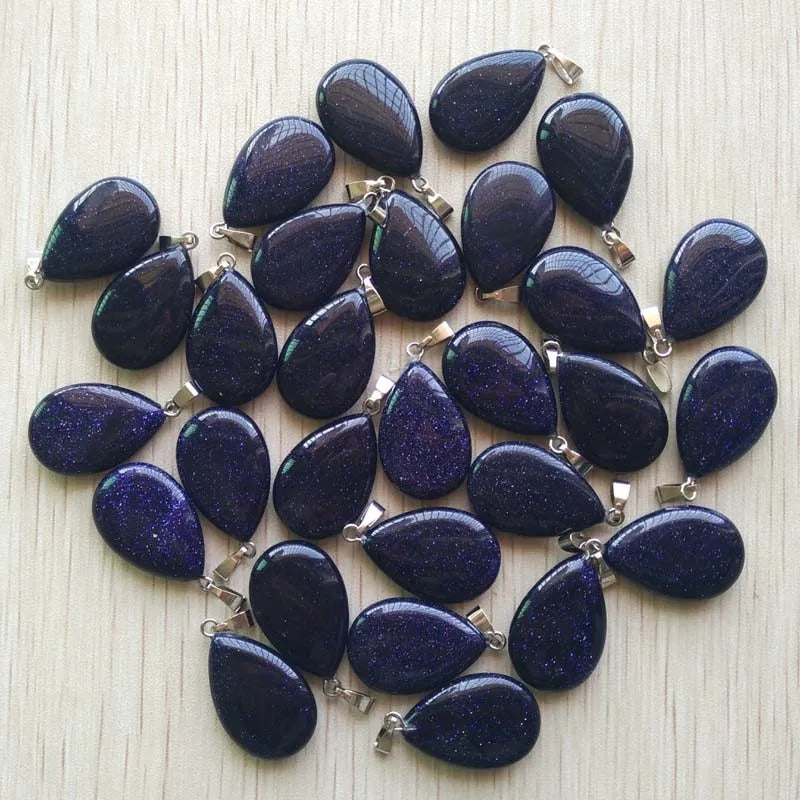 Wholesale 50pcs/lot 2023 Trendy Natural Stone Water Drop Shape Pendants Charms for Necklaces