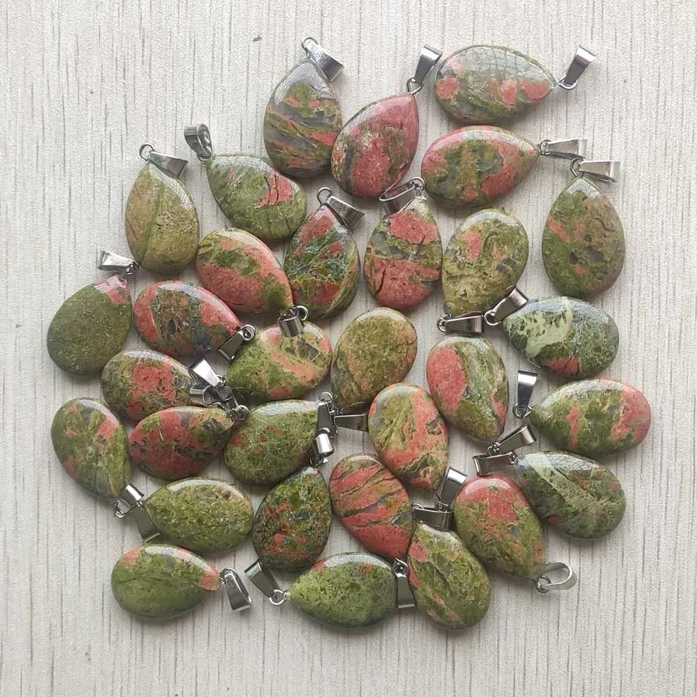 Wholesale 50pcs/lot 2023 Trendy Natural Stone Water Drop Shape Pendants Charms for Necklaces