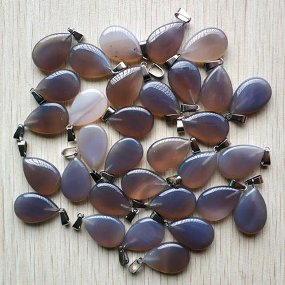 Wholesale 50pcs/lot 2023 Trendy Natural Stone Water Drop Shape Pendants Charms for Necklaces