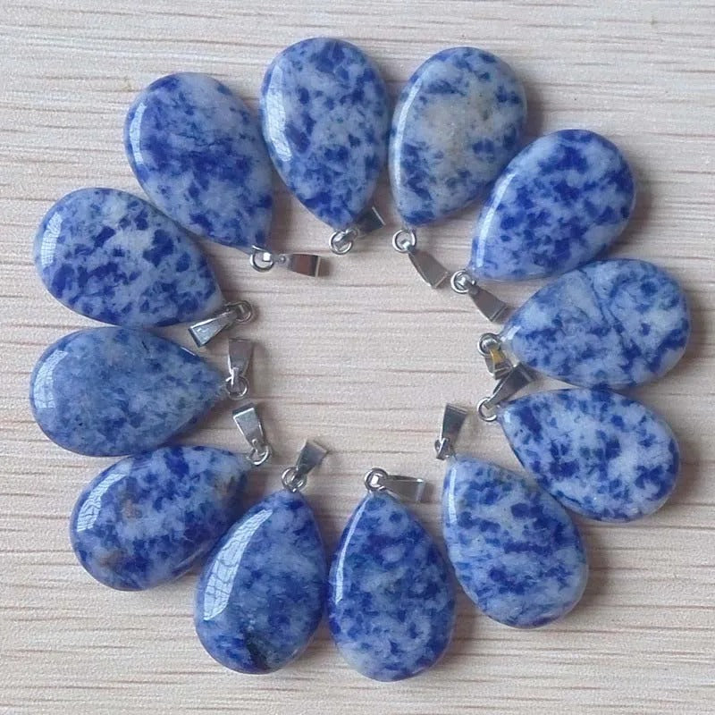 Wholesale 50pcs/lot 2023 Trendy Natural Stone Water Drop Shape Pendants Charms for Necklaces