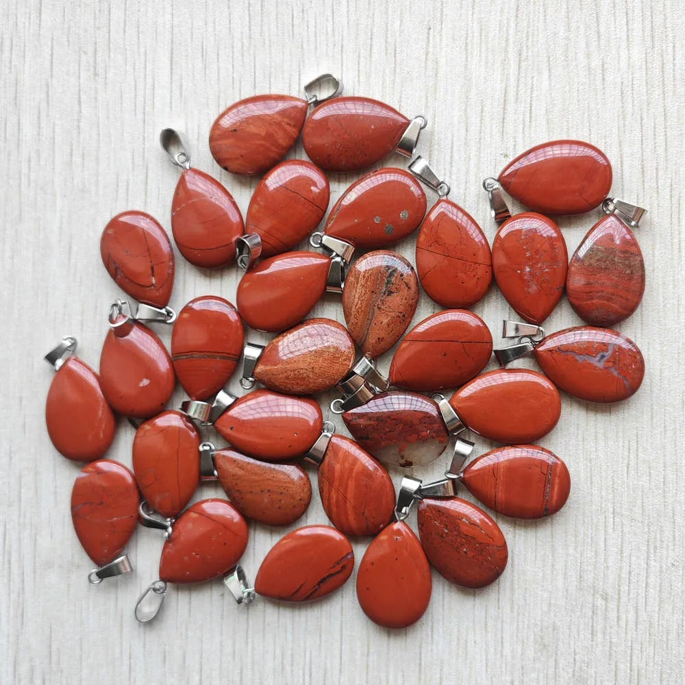 Wholesale 50pcs/lot 2023 Trendy Natural Stone Water Drop Shape Pendants Charms for Necklaces