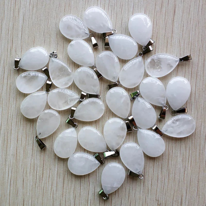 Wholesale 50pcs/lot 2023 Trendy Natural Stone Water Drop Shape Pendants Charms for Necklaces