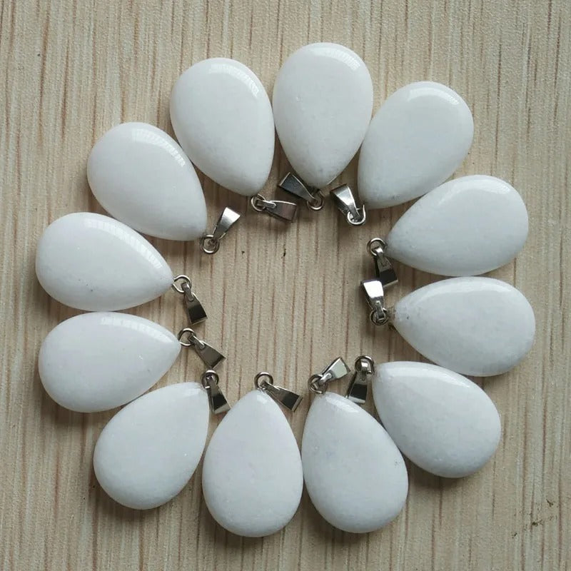 Wholesale 50pcs/lot 2023 Trendy Natural Stone Water Drop Shape Pendants Charms for Necklaces