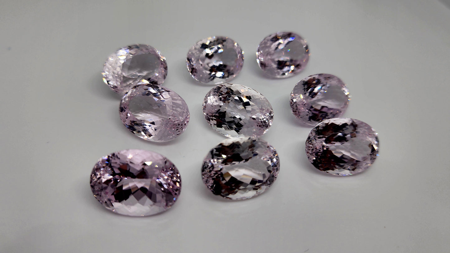 213 Carat Natural Pink Kunzite Calibrated oval cut lot